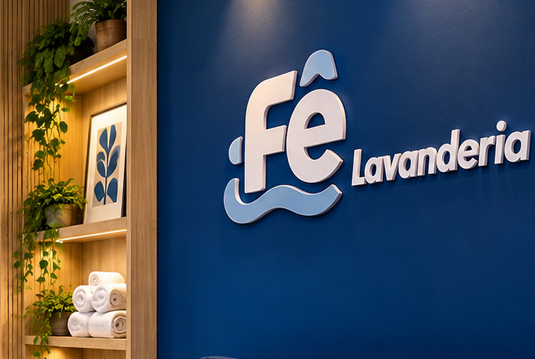 Espaço acolhedor e detalhes Fê Lavanderia