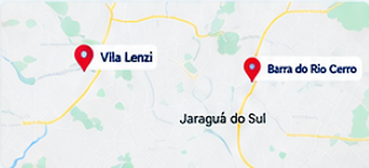 Mapa das unidades Fê Lavanderia em Jaraguá do Sul